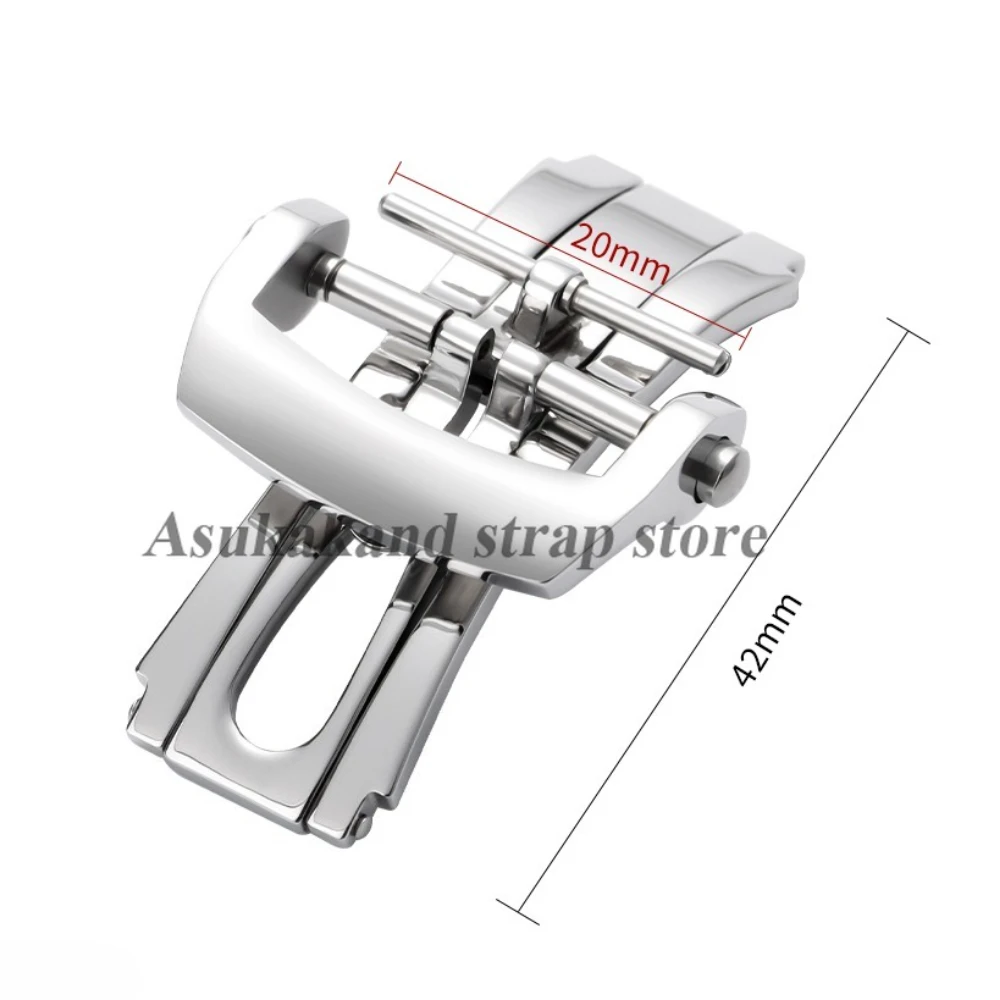 Chiusura pieghevole lucida in acciaio inossidabile da 20 mm per pulsante Blancpain per accessori di ricambio per fibbie per cinturini in nylon e pelle