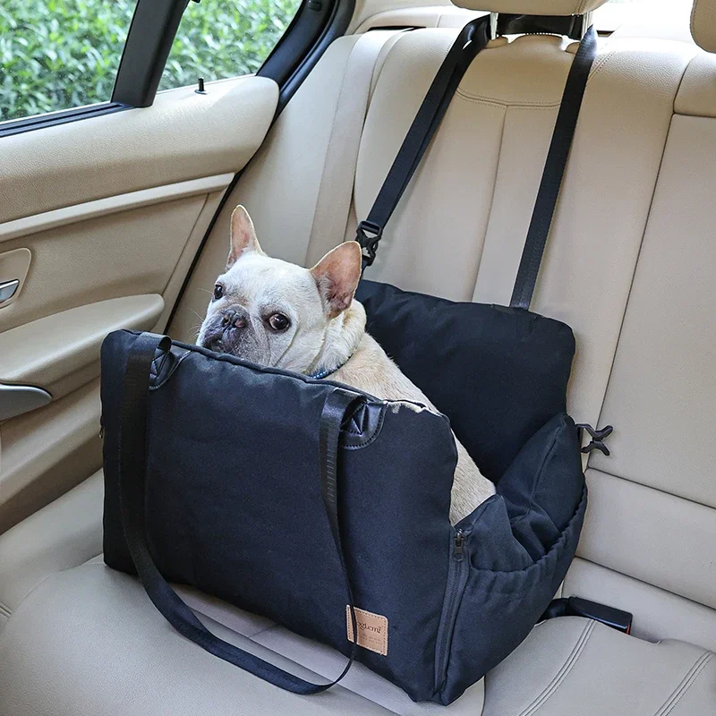 Dog Car Seat Bed for Small Dogs Inflatable Washable Dog Booster with Safety Leash Portable Pet Travel Bag Waterproof Soft Bed - view 6
