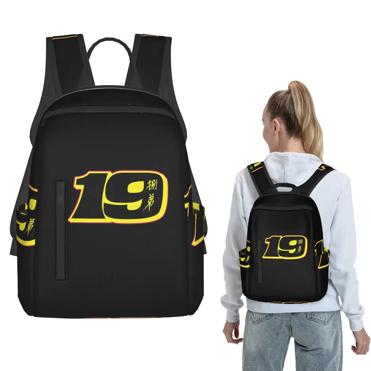 Alvaro Bautista Number 19 Backpack Daypack Boys Girls BookBag School Bag Shoulder Bags for Men Women