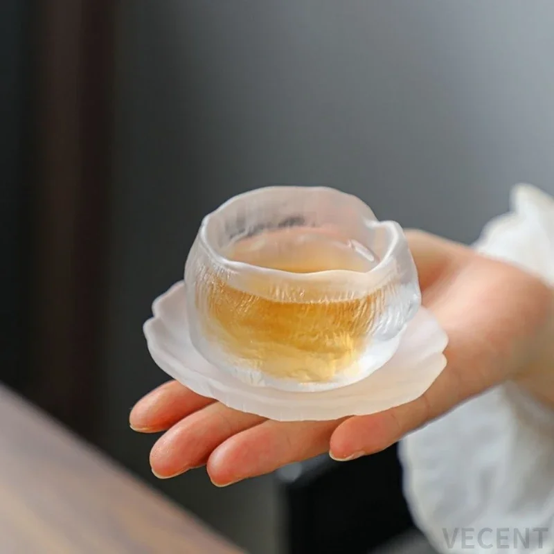 50ML Japanese Style Glass Tea Cup Frozen Burnt Glass Cup Kung Fu Small Tea Cup Living Room Decoration Master Cup Master Teacup