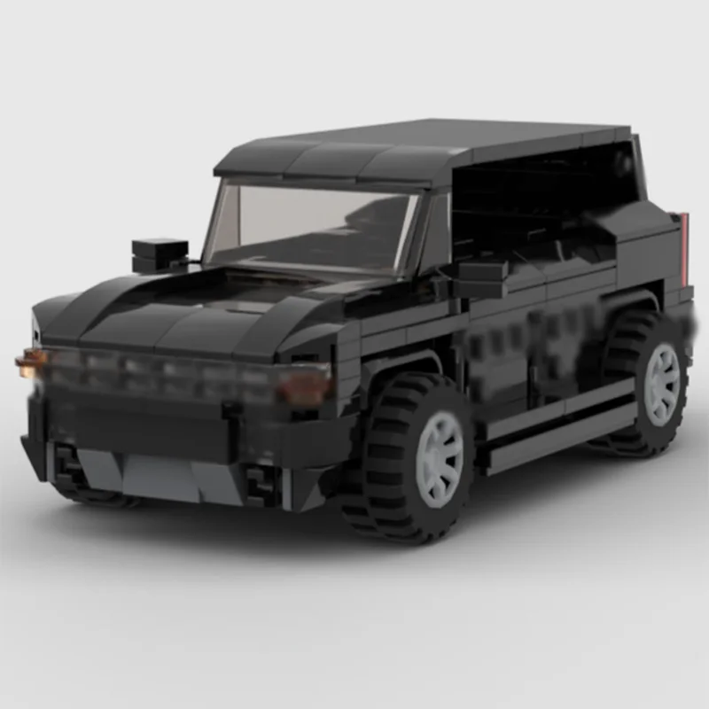 City Car Model MOC Building Bricks Black Sport Utility Vehicle Modular Technology Gifts Holiday Assemble Children Toys Suit