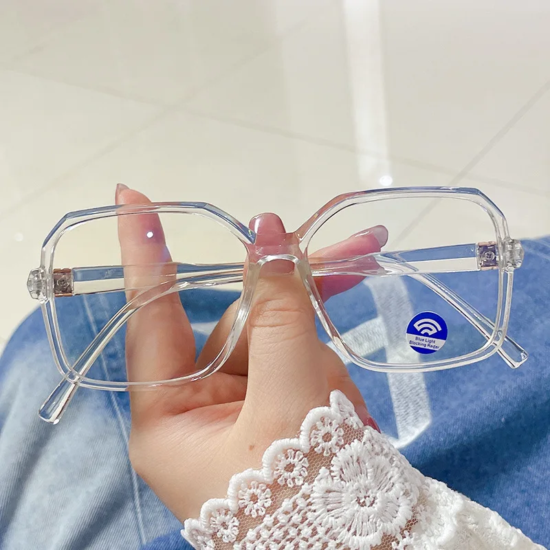 

LNFCXI Fashion Brand Anti-blue Light Square Eyeglasses for Women Vintage Transparent Computer Eyewear Myopia Glasses Frame