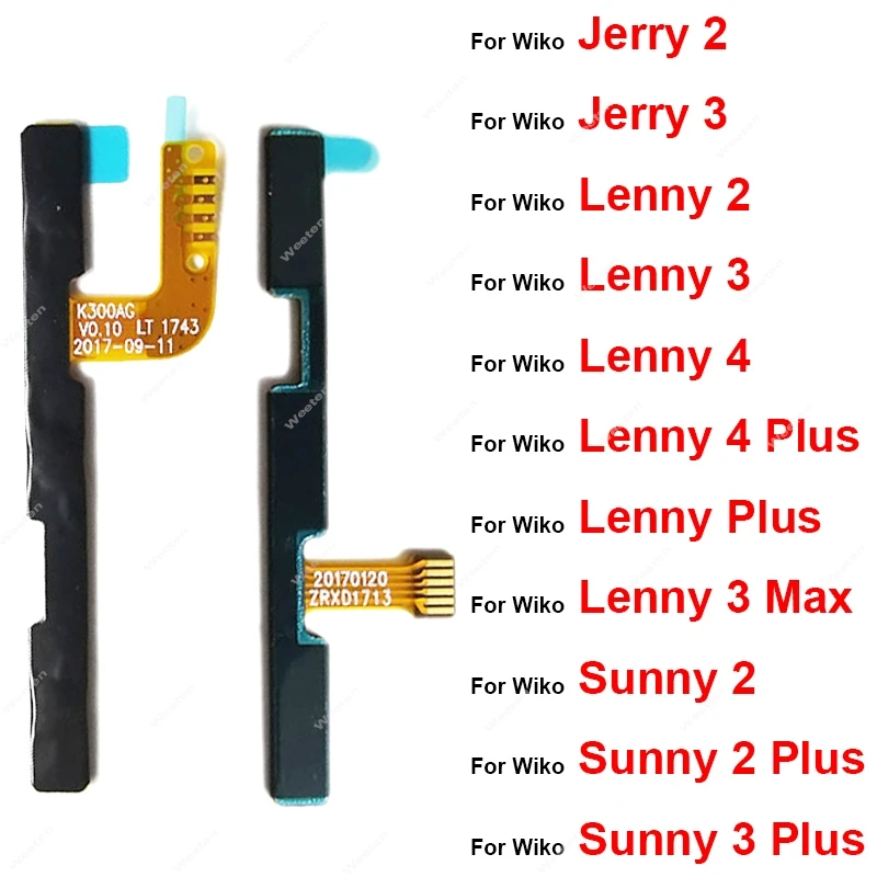 On/off Control Power Flex Cable For Wiko Jerry Sunny 2 3 Lenny 2 3 4 Plus Volume Flex Cable Side Key Lock Screen Button