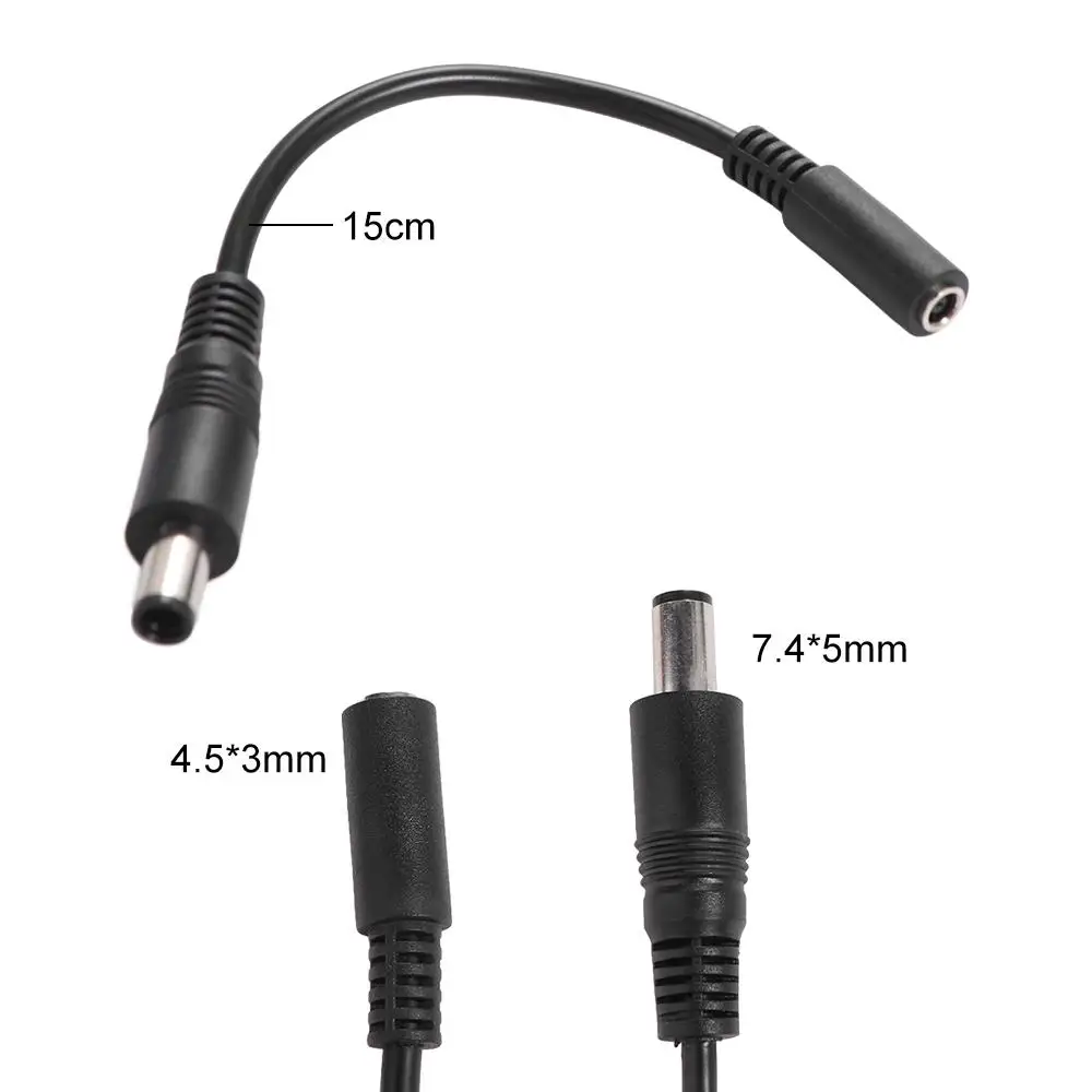 Easy Plug and Use 4.5*3.0mm Power Adapter 7.4*5.0mm Black DC Power Conversion Head Jack For Computer Charging