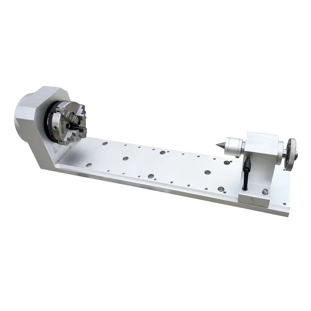 400W Delta Servo Motor 4th Axis 60MM 25-50 HD Harmonic Full Aluminum Height 80MM 3 4 Claws Tailstock Max Work Length 270MM