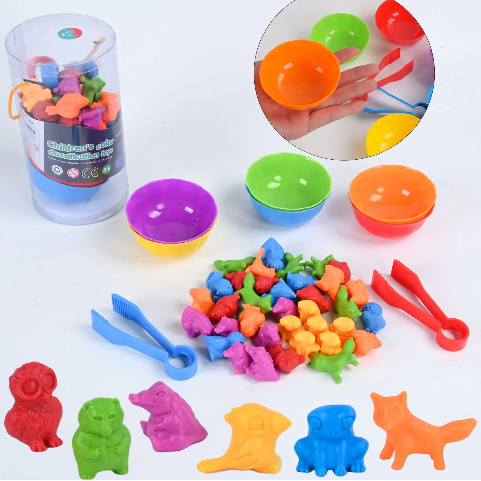 Kinder Zählen Farbe Passenden Spiel Arithmetik Spielzeug Mathematik Aufklärung Lehrmittel Wildlife Modelle Regenbogen Weiche Gummi