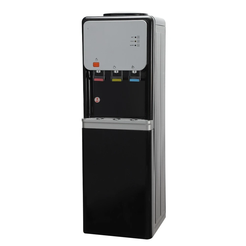 Hot water, cold water, room temperature refrigeration, multi-functional 3-head dual-frequency household vertical water dispenser
