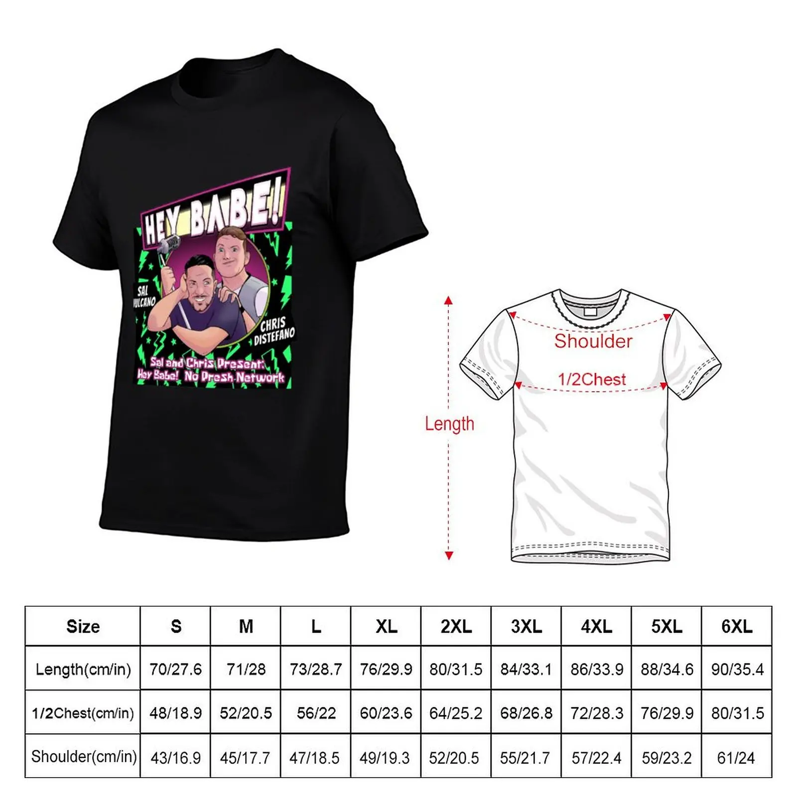 HEY BABE PODCAST T-Shirt Large Size Casual Tee Shirt