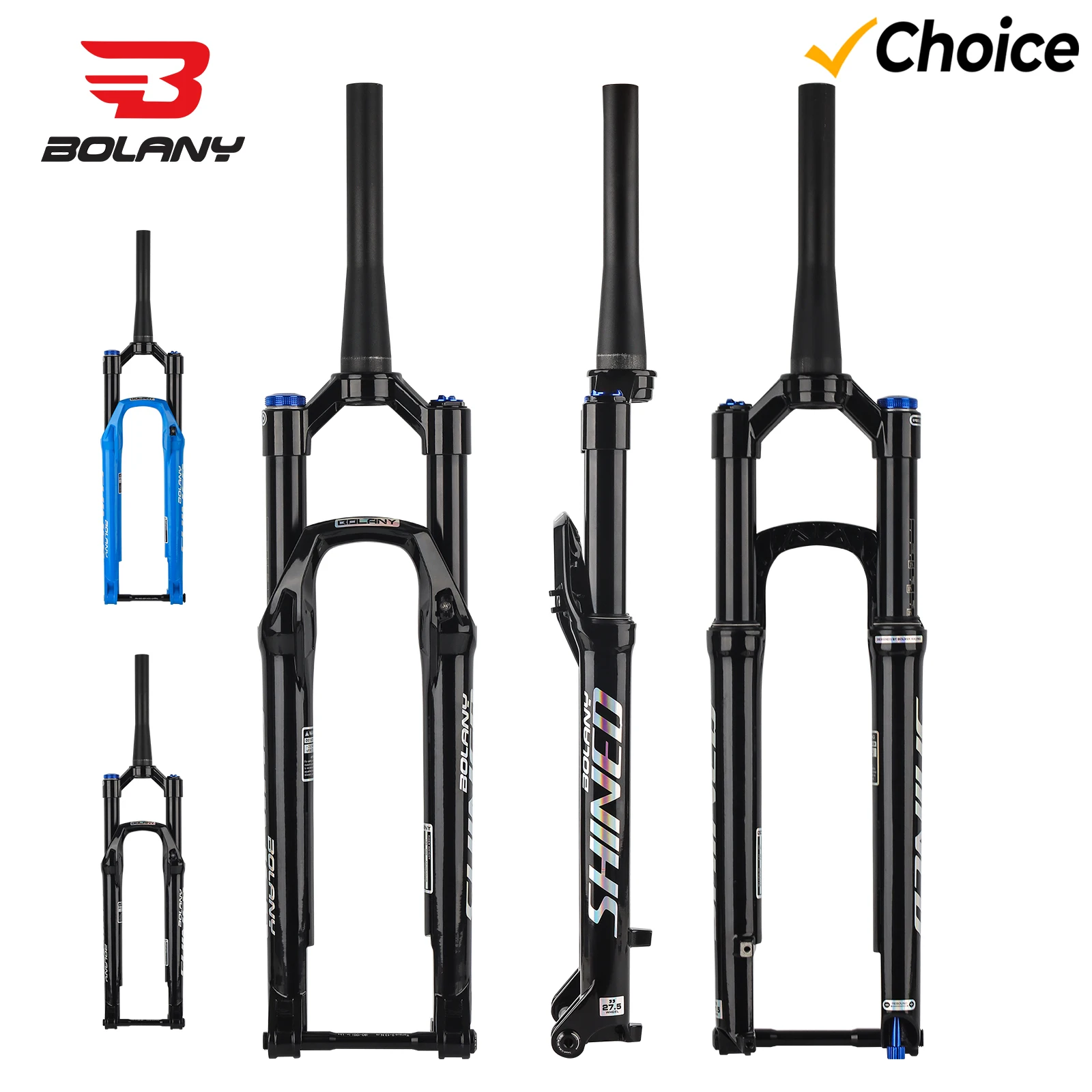 BOLANY Bicycle Fork 26 27.5 29Inch 120 Travel Air Oil Suspension Boost Thru Axle MTB Air Fork R29 Damping Adjustable Bike Part