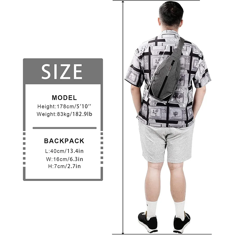 WATERFLY Crossbody Sling Bag Chest Shoulder Backpack Anti Theft Pack Traveling For Mens Bags