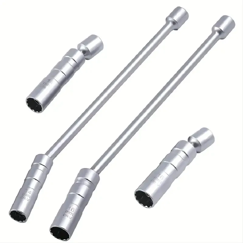 14/16mm Car Repairing Tool Spark Plug Socket Wrench, Magnetic 12 Angle Spark Plug Removal Tool Thin Wall 3/8