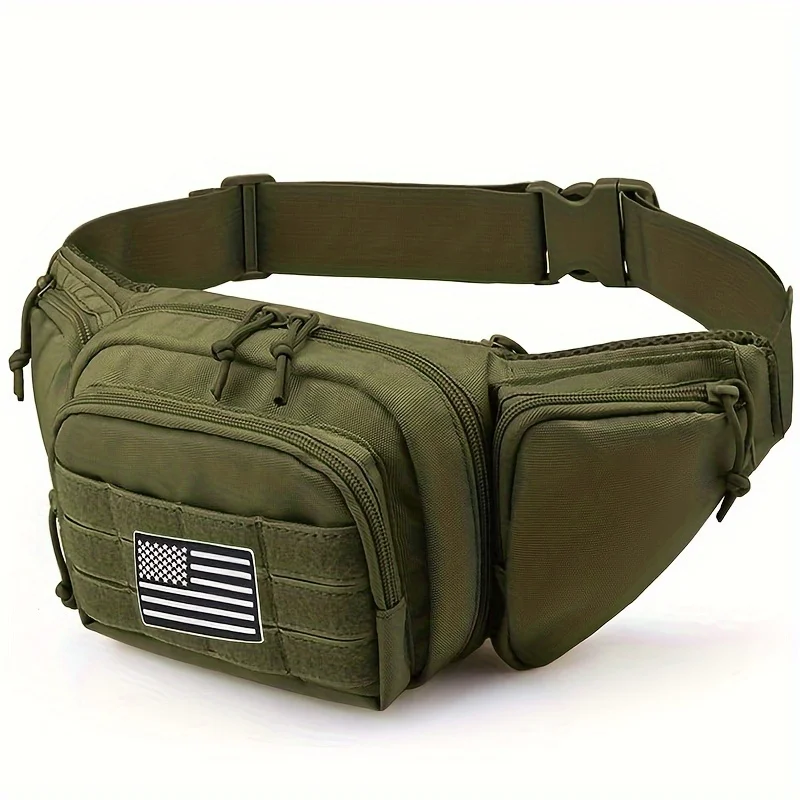 Outdoor Waist Bag, Multifunctional EDC Molle Tool Zipper Waist Pack Belt Pouch