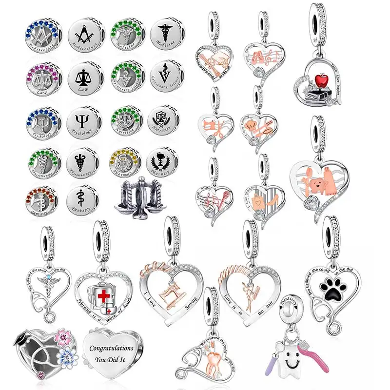 FC Jewelry Fit Original Brand Charms Bracelet 925 Silver Law Judge Beads Pendant For Making Scales of Justice Lawyer Berloque