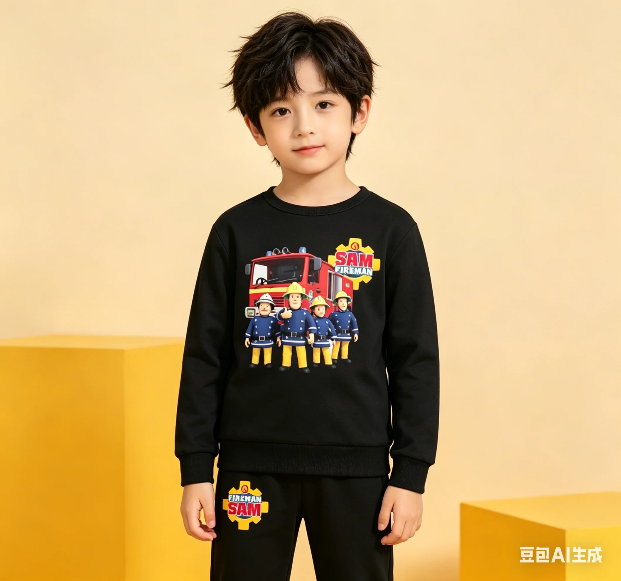 Anime Fireman Sam Clothes Kids Fire Fighter Pajama Sets Baby Girls Sleepwear Toddler Boys Nightwear Children Long Sleeve Pijamas