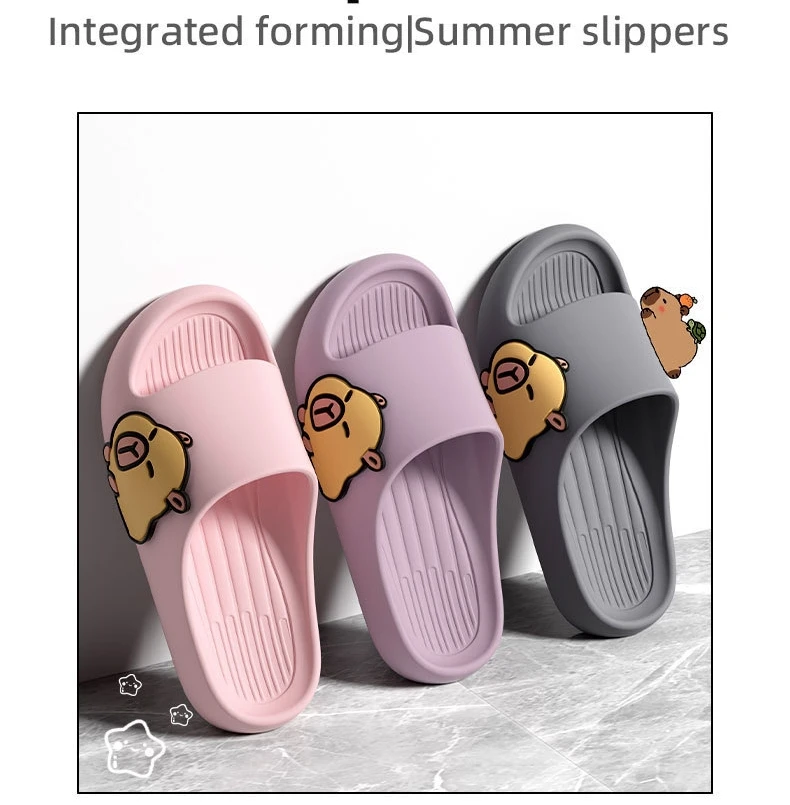 نمط جديد إيفا لطيف كابيبارا تصميم سميكة لينة وحيد شبشب داخلي مريح بنين بنات الرجال النساء صندل #1