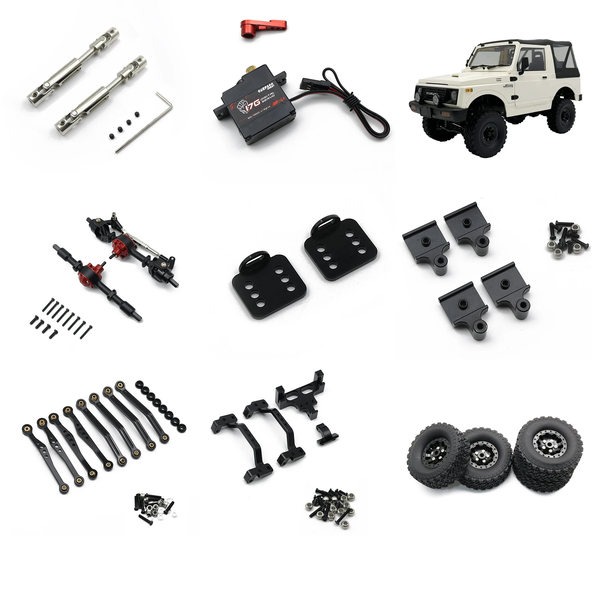 

WPL C74-1 Jimny metal drive shaft tires private motor metal axle modification and upgrade accessories rc car accessories