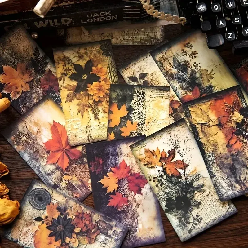 JAINQI 40 PCs Vintage Material Paper Decorative Scrapbooking Diary Album Craft Background Paper DIY Junk Journal Supplies