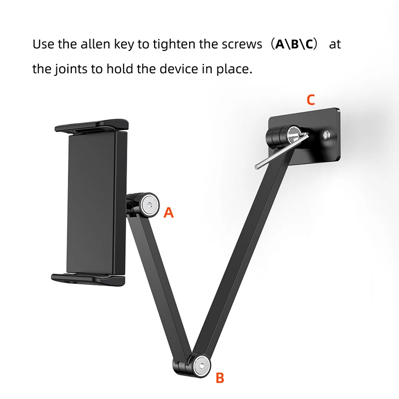 Imagem -04 - Wall Mount Tablet Stand para Iphone e Ipad Titular Tablet Mesa Cama Suporte do Telefone Rotação de 360 Graus Altura Ajustável 4.712.9