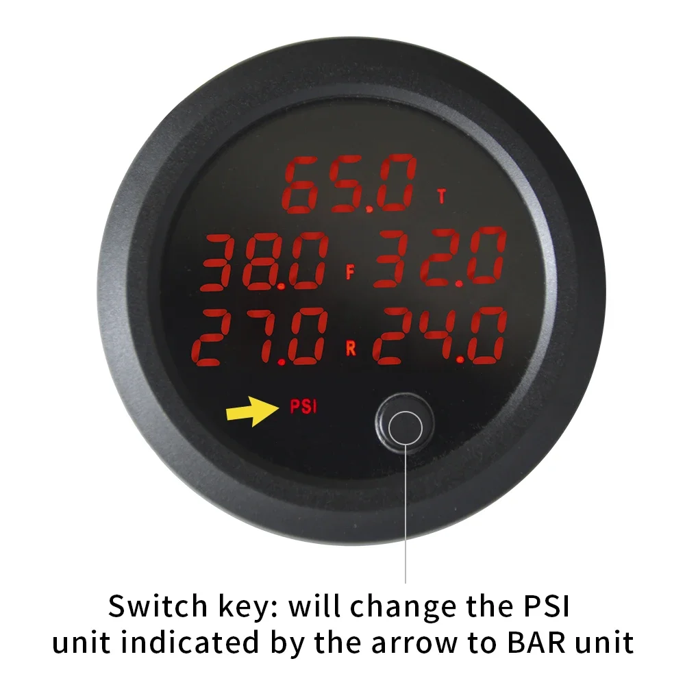 

Five in One Display Air Suspension Pressure Gauge PSI/Bar Air Suspension With 5 Pieces 1/8NPT Electrical Sensorscar accessories