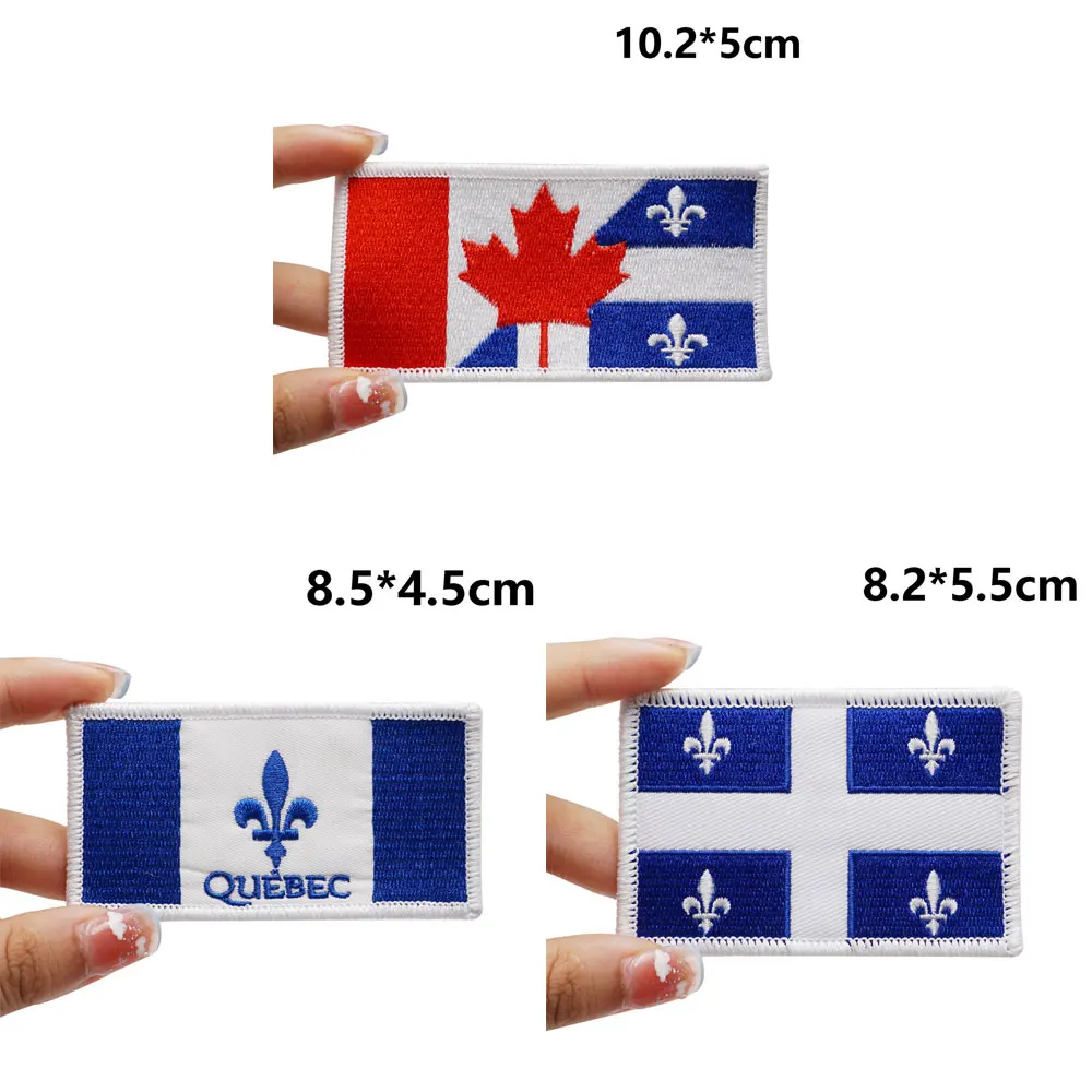 Canadian City Flag Tactical Embroidery Patches for Backpacks and Clothing military Accessories with Hook backing or iron back