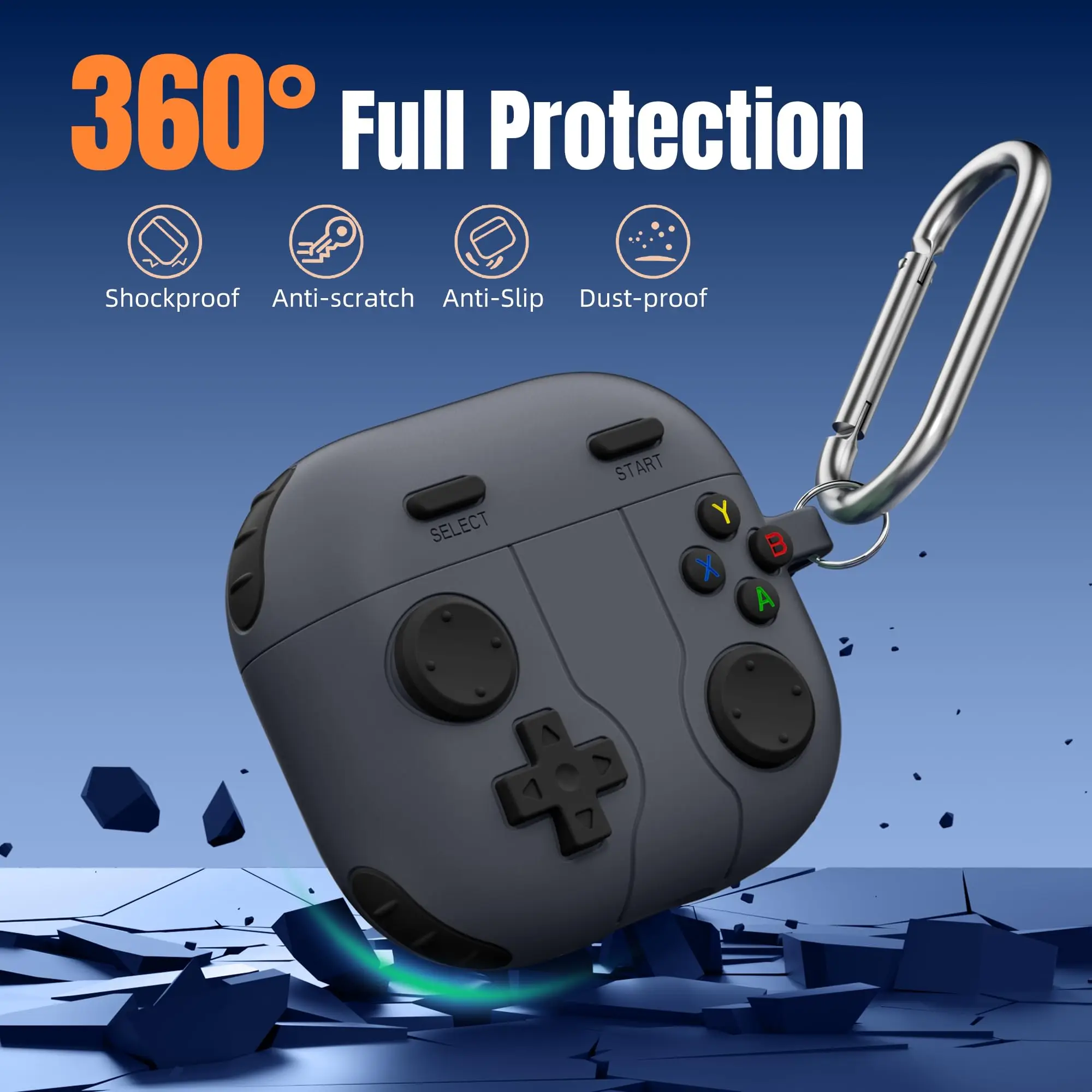 Funda de juego para AirPods 4, funda con Kit de limpieza y llavero, bonita y divertida funda protectora de silicona suave a prueba de golpes para AirPods 4