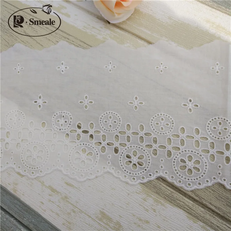 Cotton Embroidered Lace Trim, Pastoral Flower, DIY Clothing, Decorative Lace, Sewing Accessories, Skirt Lengthened, Width 14cm