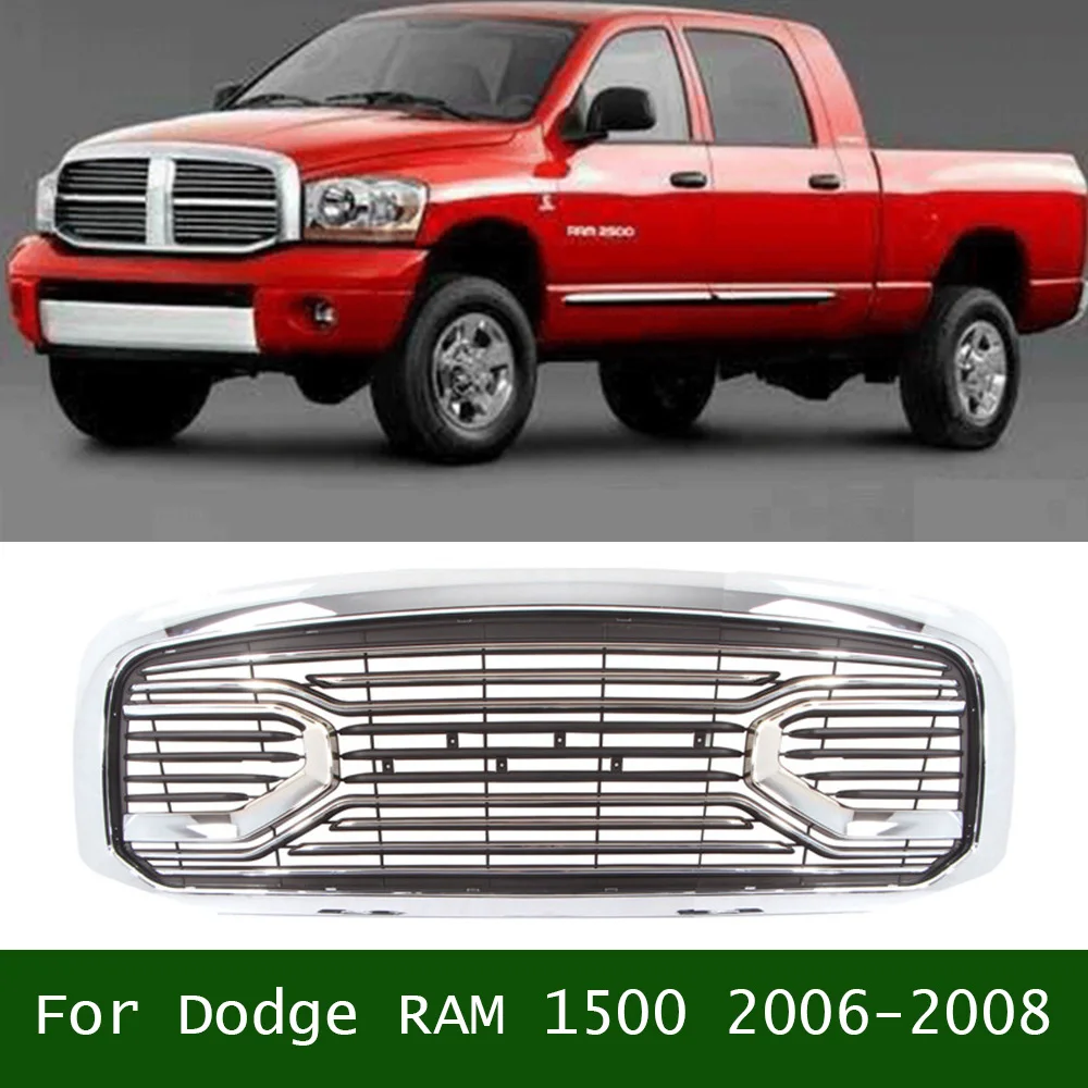 

For Dodge RAM 1500 2006-2008 Radiator Trims Cover Racing Grill Grills Hood Mesh Front Grille Upper Bumper Grilles Modified