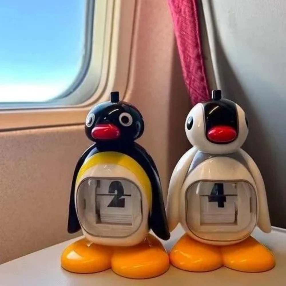 2025 New Penguin Flip Perpetual Calendar Cute Penguin Doll Desktop Decorations Friends Birthday Gift Children Bedside Calendar