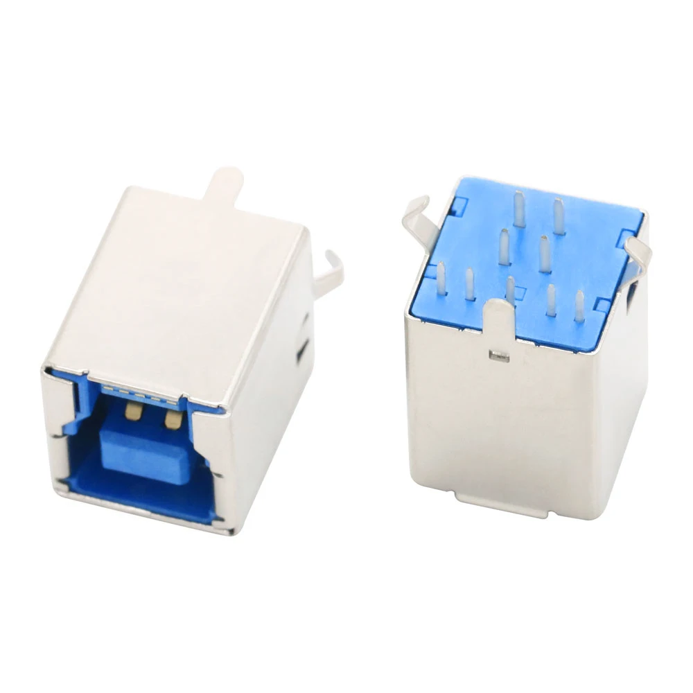 10 Buah USB Tipe A Port Standar Konektor Jack Solder Wanita Soket PCB Tipe B 90 Derajat Patch Penyisipan Lurus Horisontal