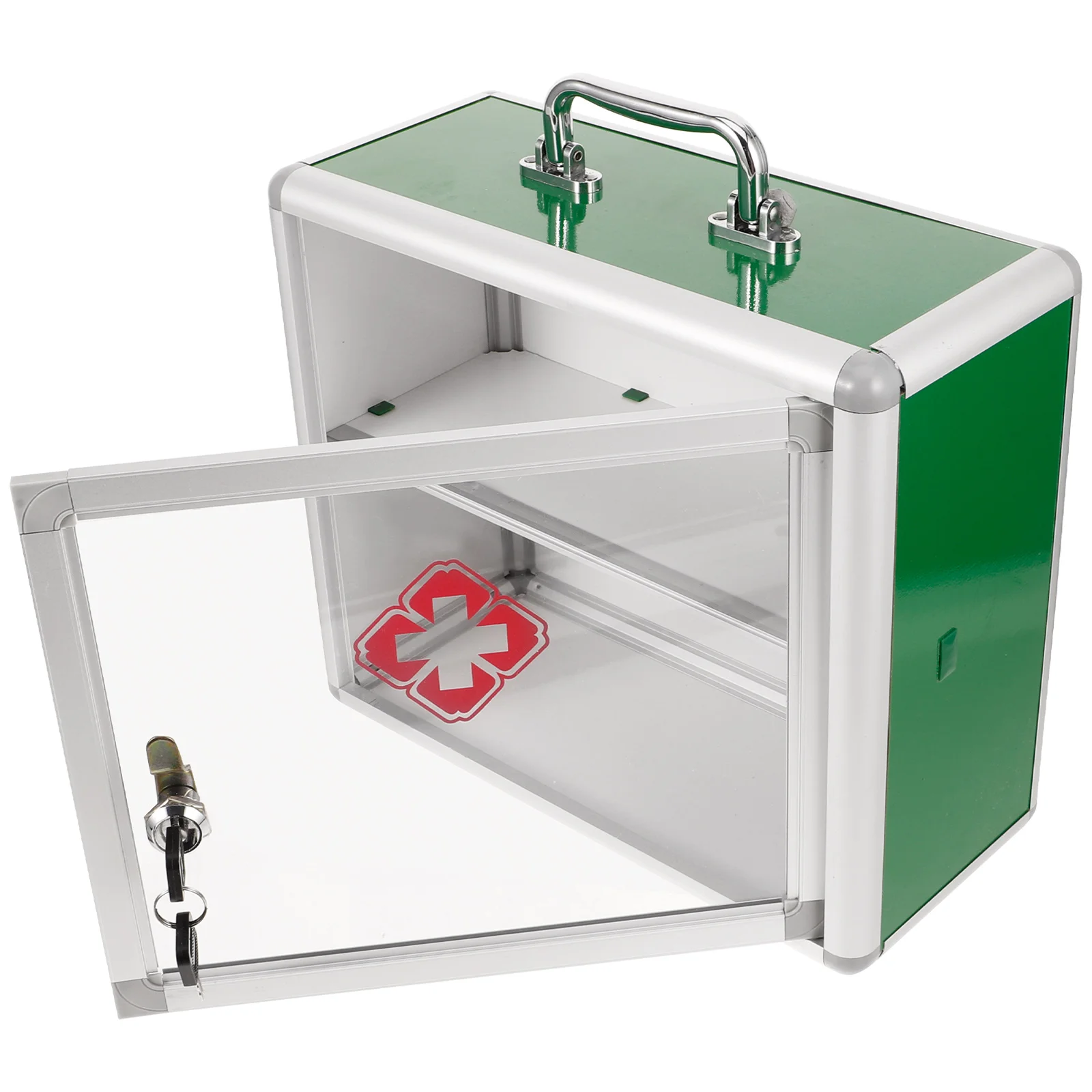 

First Aid Kit Wall-mounted Locking Case Large Container Aluminum Alloy Medicine Hanging Cases