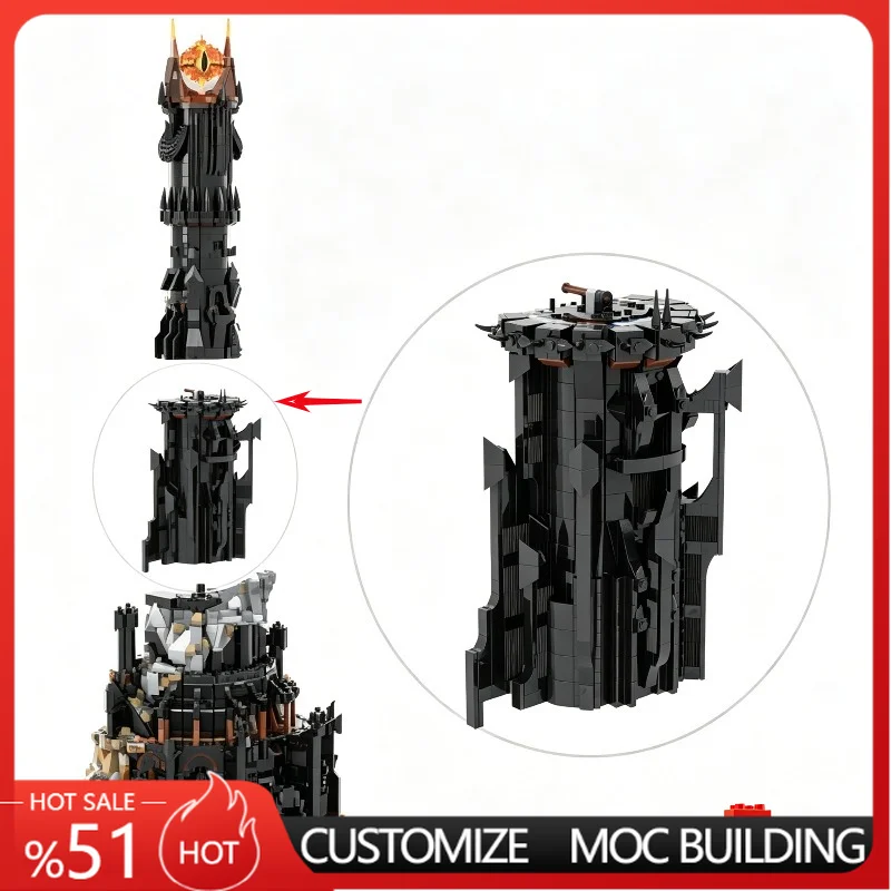 900Parts Medieval Dark Tower Extension Building Blocks Architecture Model DIY Assembly Educational Collection Display Toy Gifts