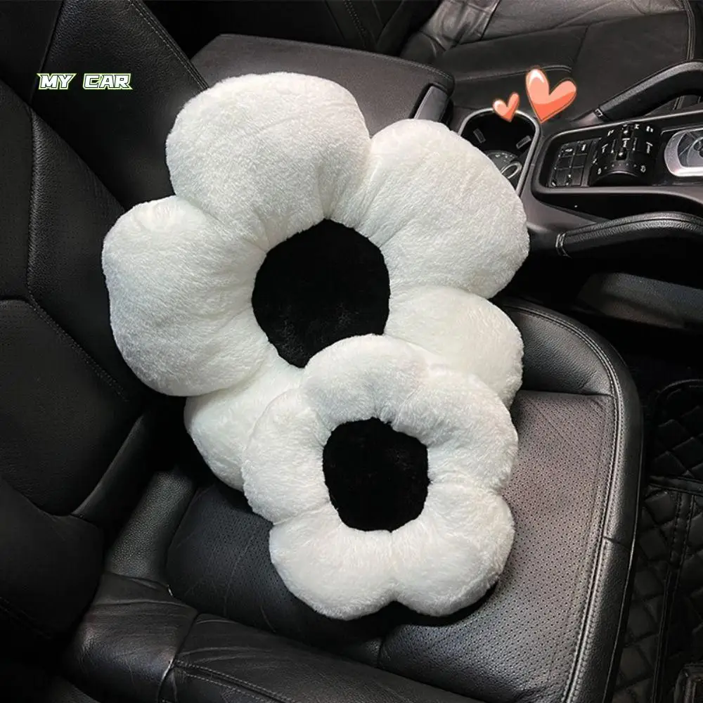 

Durable Flower Car Plush Cushion Soft Lumbar Support Seat Protector Pad Non-slip PP Cotton Car Head Pillow Driver