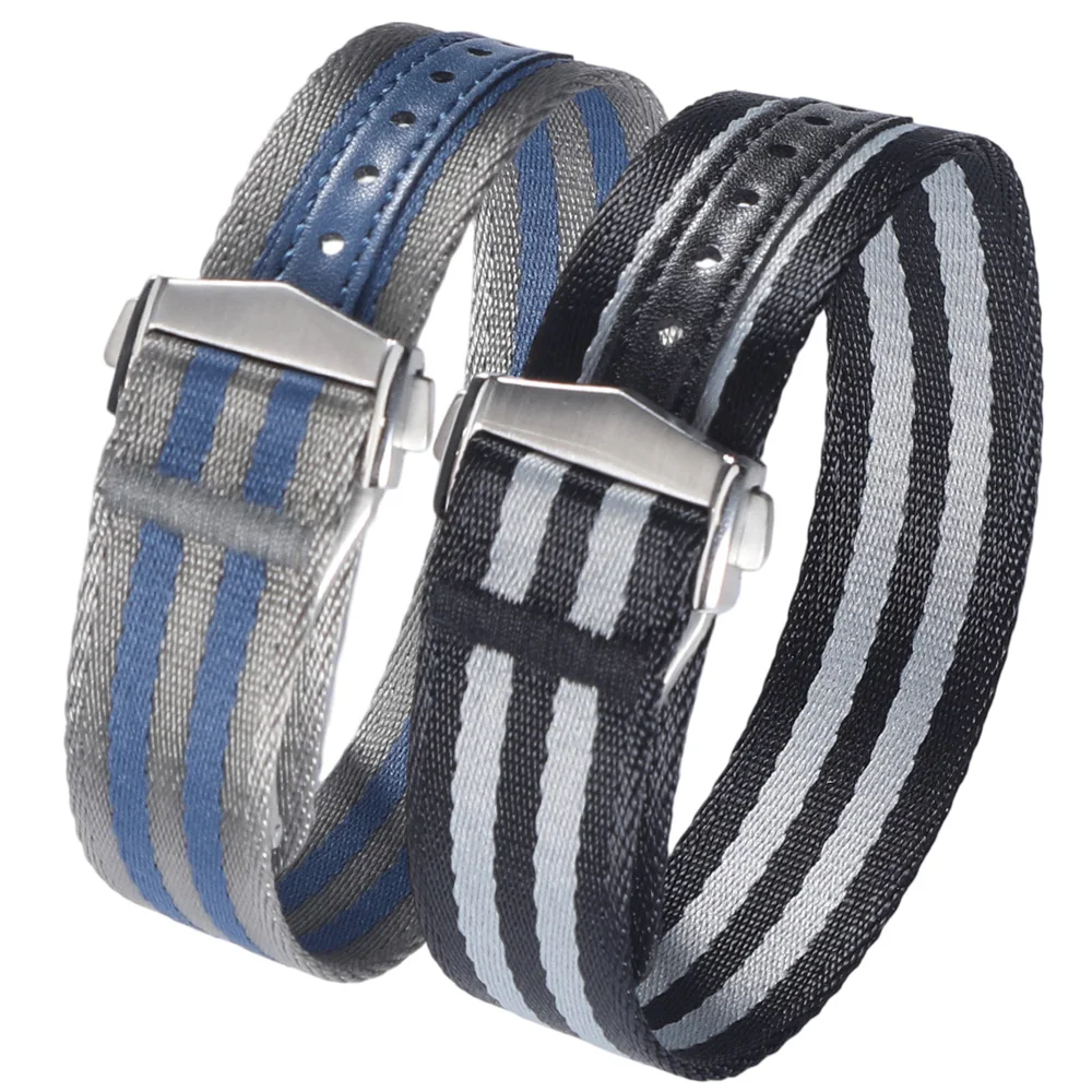 Klassisches Weiches Nylon-Uhrenarmband 20mm 22mm Premium-Faltschließe Gurtband-Stoffarmband für Omega für Swatch