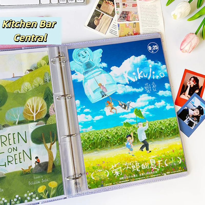 【10Pcs A4 Clear Photo Album Refill Pages File Protector 4 Holes 9 Ring Binder For Photocards Cards Notebook】
