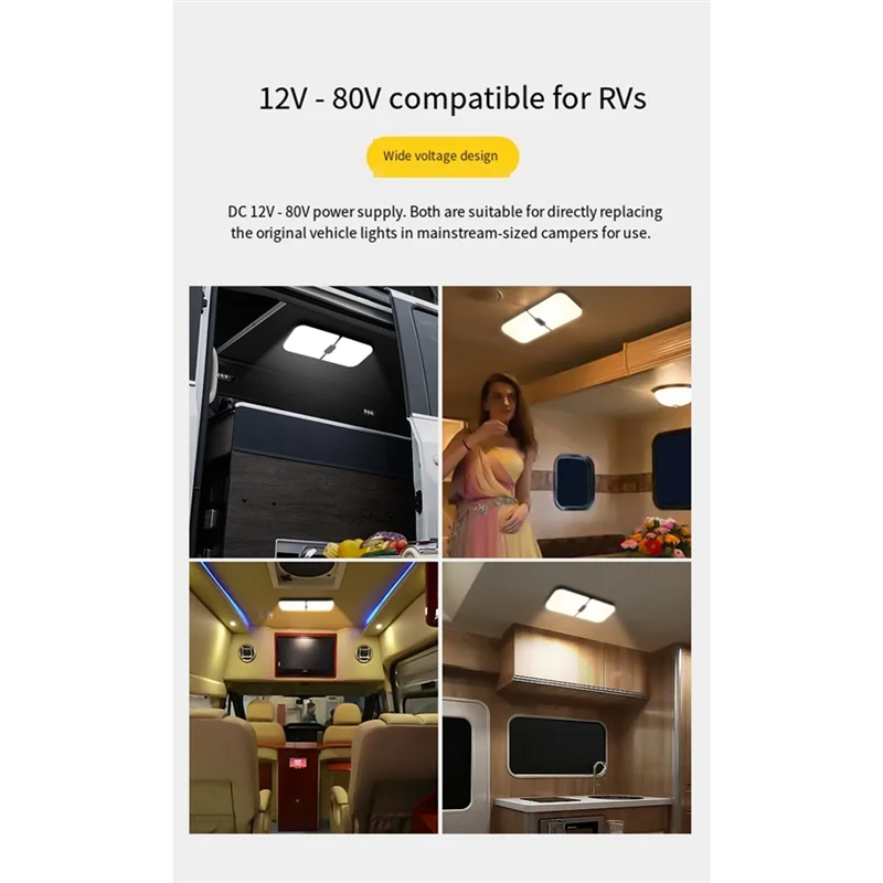 

For RV For Camper Car/Trailer Boat Compatible 3 Color TEM LED Light Fixtures 204 Dimmable Leds