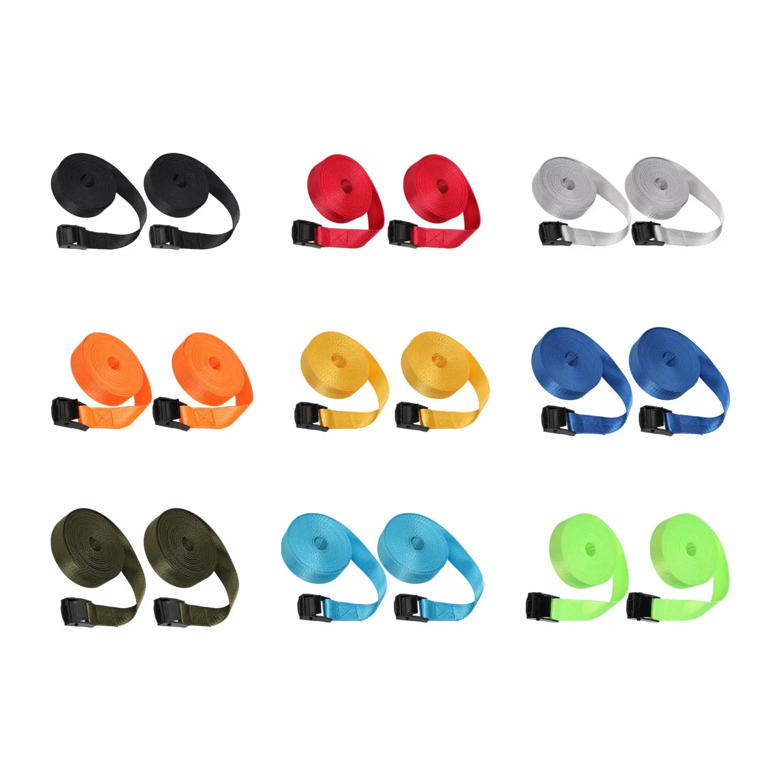 Heavy Duty Cargo Straps Quick Release Buckle 1M Lashing Belt High Density Nylon Webbing Tie Down for Motorcycle Surfboard