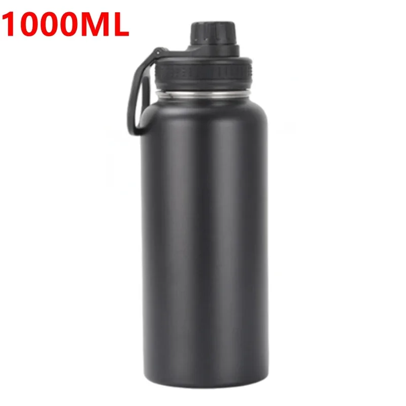1000ml stainless steel insulated water bottle, double wall vacuum thermos for travel outdoor sports, large capacity flask