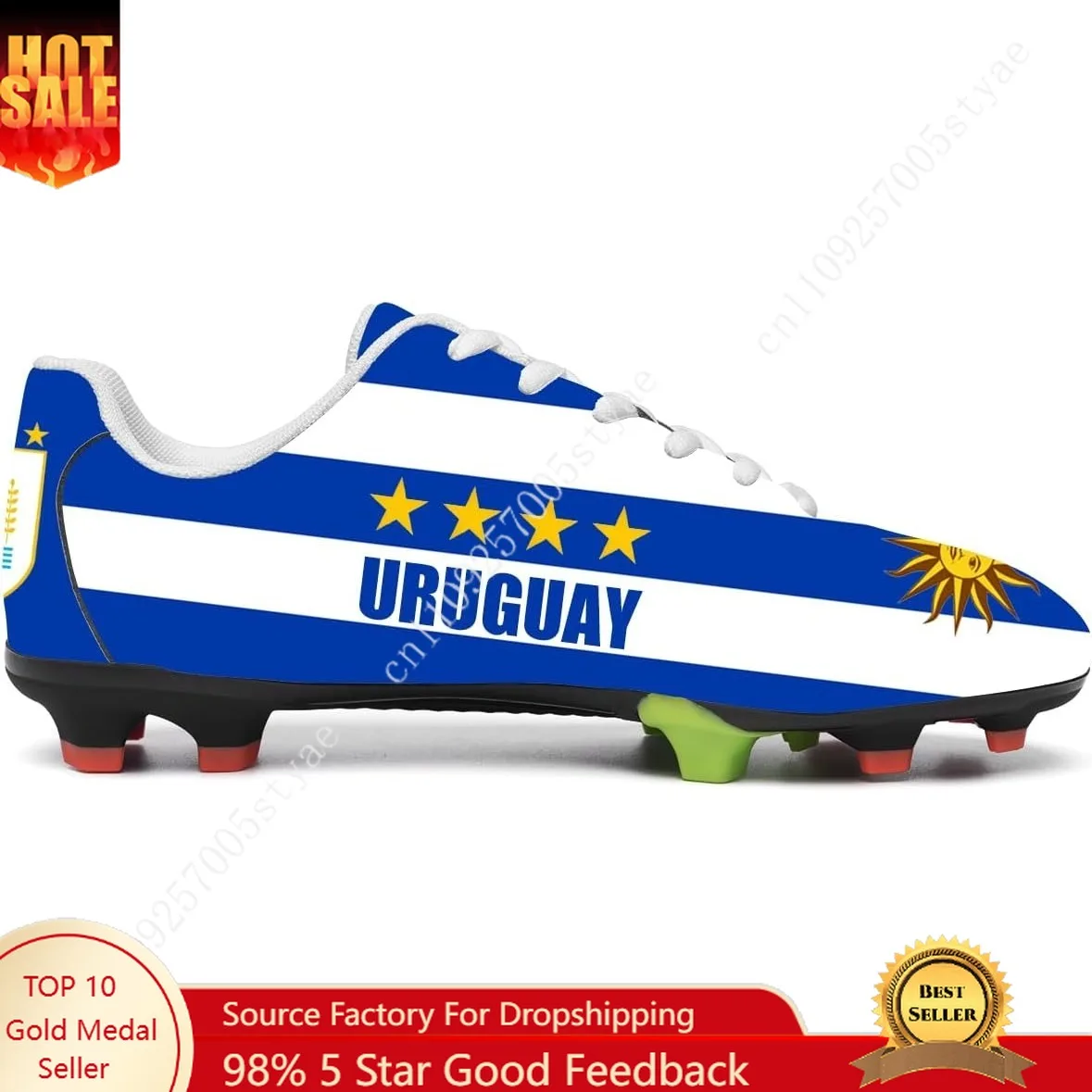 

Футбольные бутсы с флагом Уругвая, четыре звезды, мужские и женские, из полиуретана, на шнуровке, для улицы, спортивная обувь 2026