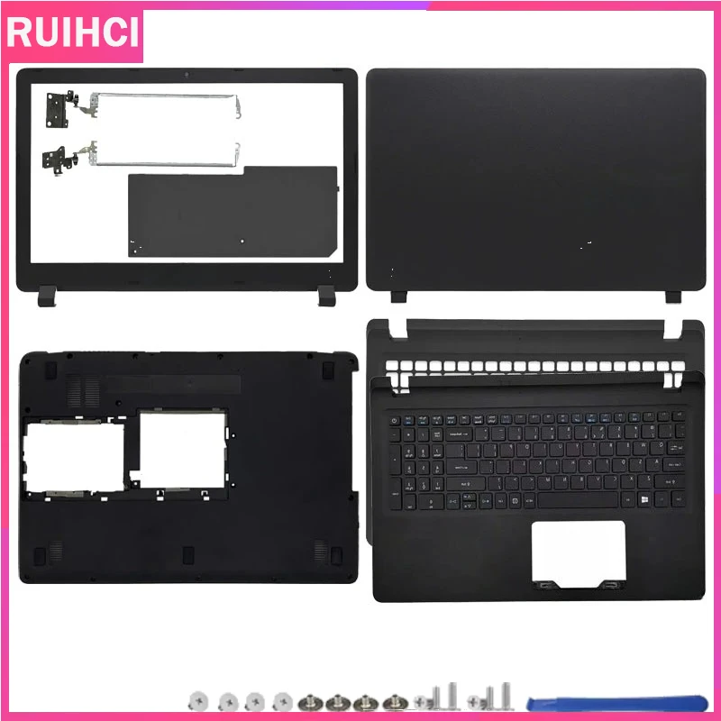

Для Aspire ES1-523 ES1-533 ES1-532 новый ноутбук задняя крышка ЖК-дисплея/передняя панель/петли/клавиатура/подставка для рук верхняя/нижняя часть корпуса черный
