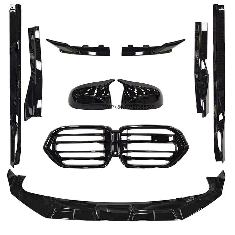 

For X5M F95 2023+ High Quality Body Kit Upgraded Black Plastic Front Lip Side Skirt Grille Mirror Cover