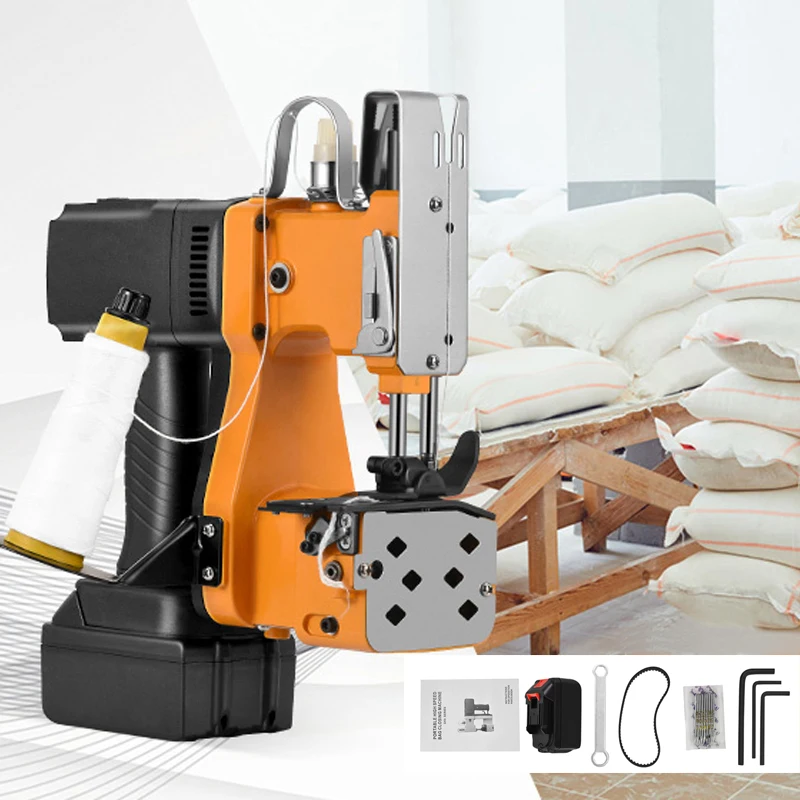 Machine à coudre électrique portative industrielle pour sacs en toile de jute, avec batterie au lithium 2200 mAh