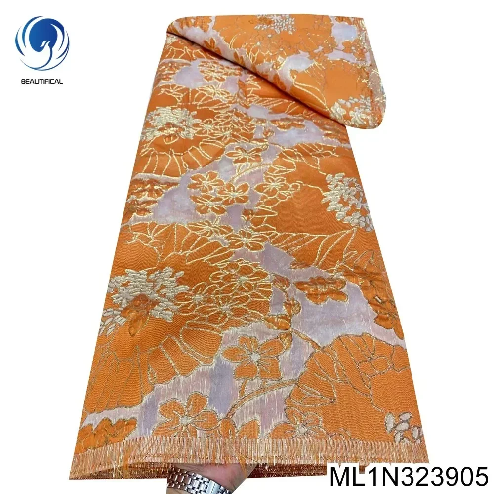 2025 French High Design Sense Jacquard Lace Fabric,  5 Yards Skin-friendly Cloth ,Women’s Wear Evening Dress, ML1N3239