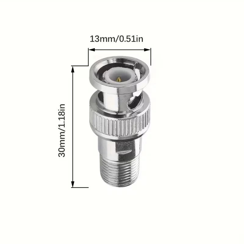 Conector F-Type a BNC, Adaptador Coaxial de Conector Macho BNC a Conector Hembra F-Type de 75 Ohmios para Cámara CCTV, Escáner Satelital RG6/RG59/RG58