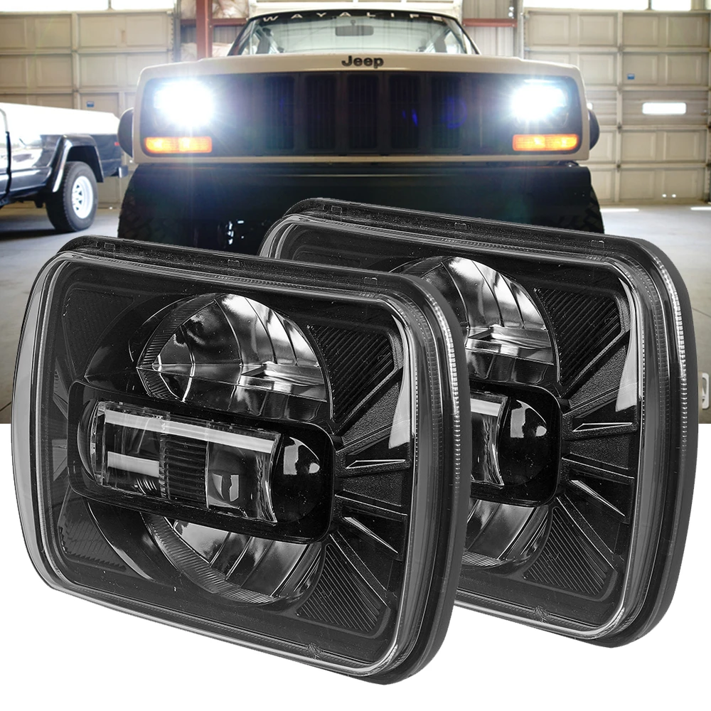 90W 5x7 7x6 Inch Universal Car Light Assembly for Jeep Wrangler GMC Ford F-250 350 450 500 LED Headlights With High Low Beam