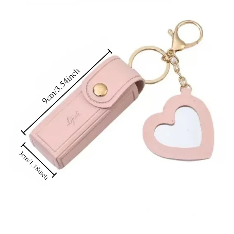 Portátil lápiz labial boca sobre rojo regalo monedero llavero lápiz labial Mini bolsa de almacenamiento cambiar caja de almacenamiento de moda con espejo.