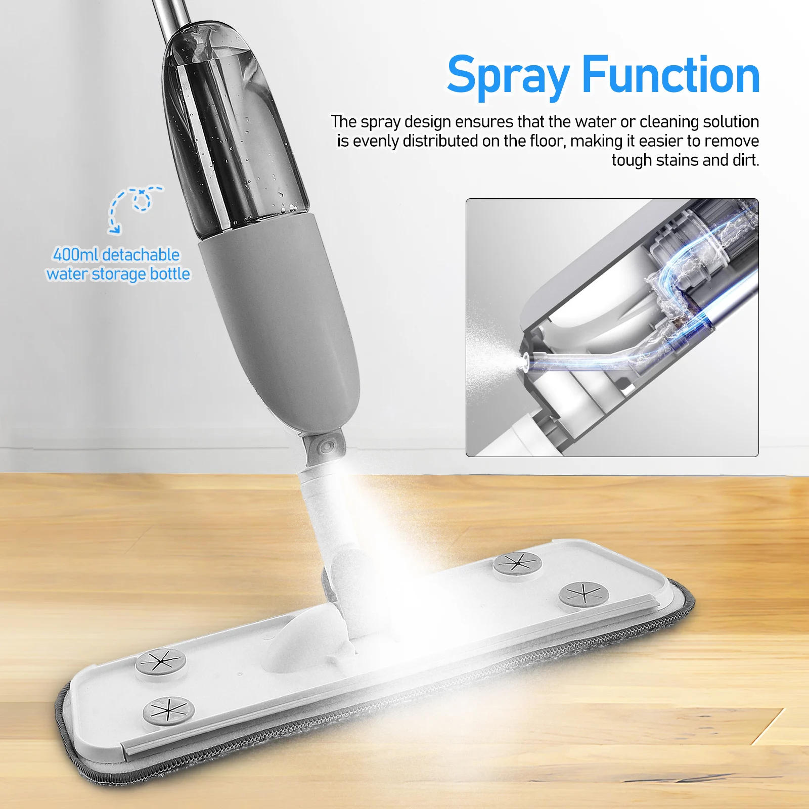 

Spray Pads Wet Dry Floor Cleaner Dust Ceramic Floor Cleaning Mop Mop Tiles Marble Scrub Ceramic Cloth Home Cleaning Tool