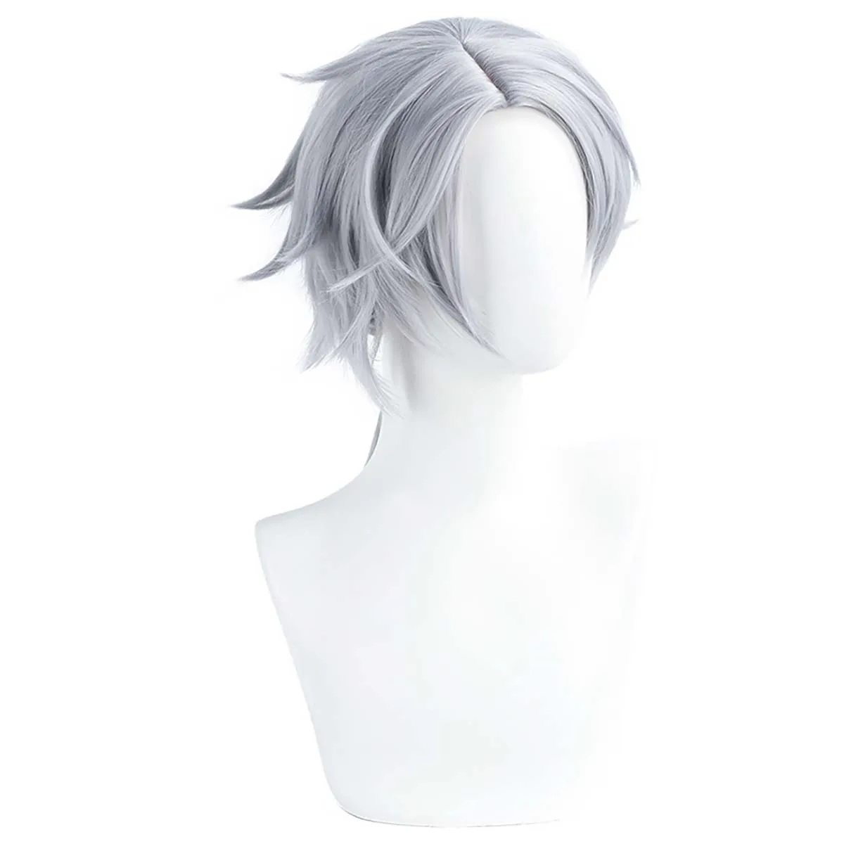 Identity V Embalmer Gatto Cosplay Short Silver Gray Wig with Ponytail
