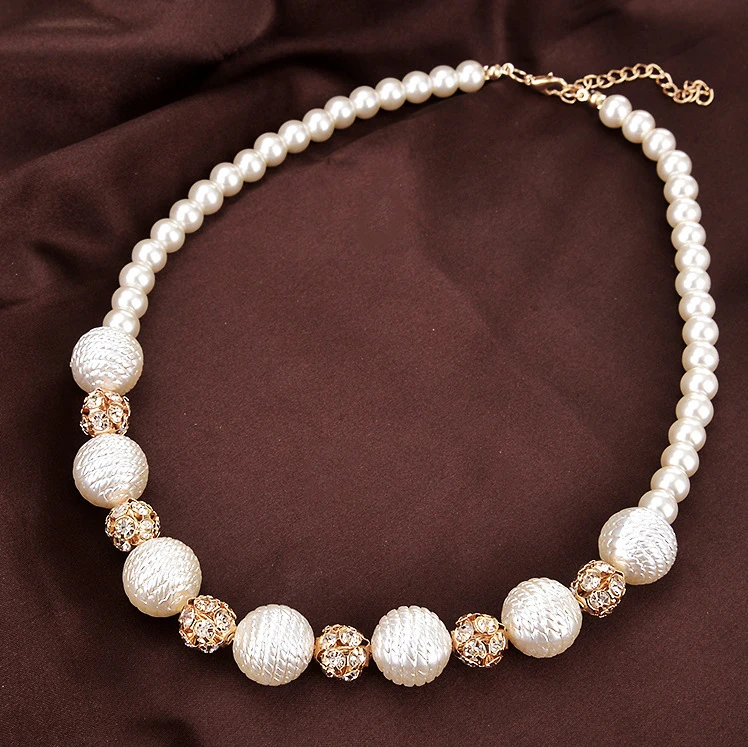 sokolov tiki Temperament Luxurious Pearl Ball Women Chokers Necklaces Fashion Pearl Necklace For Valentine's Gift