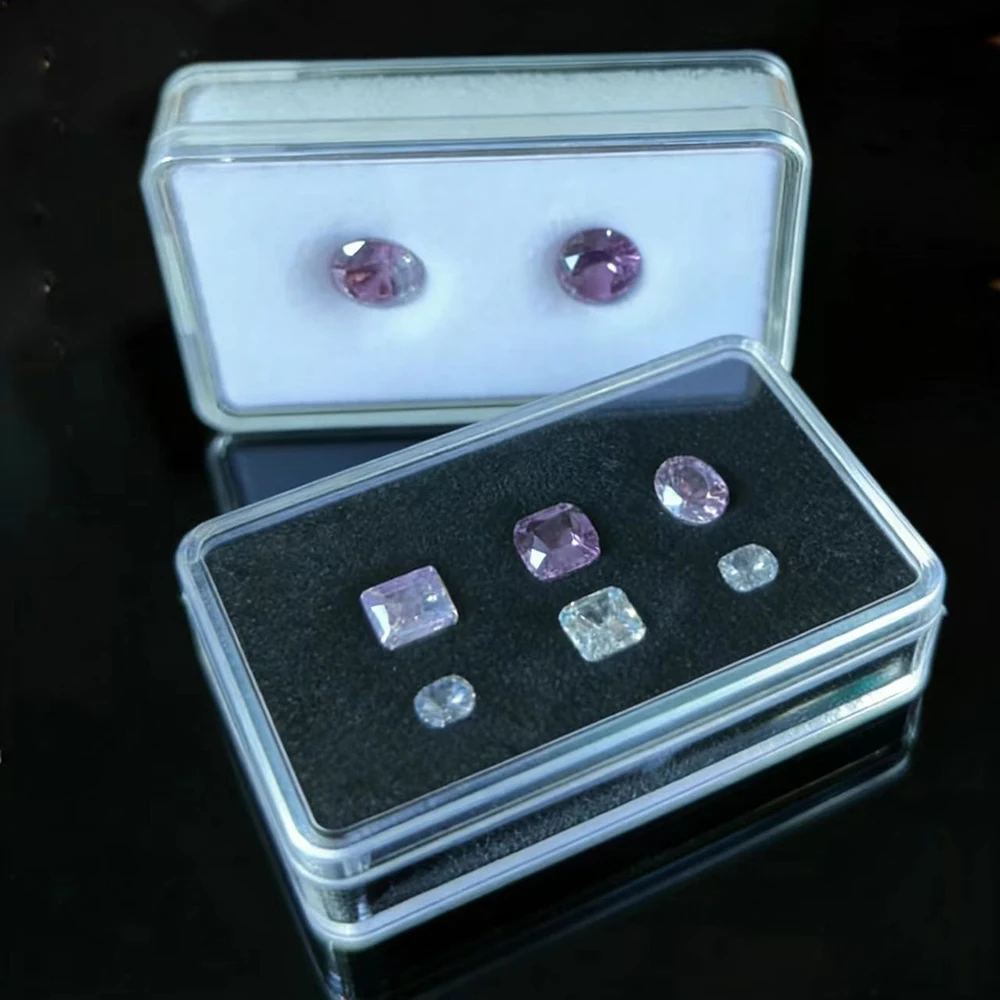 

Оптовая продажа: 20 прозрачных коробок для демонстрации бриллиантов, упаковка для выращенных в лаборатории драгоценных камней, разноцветные держатели для камней для хранения ювелирных изделий