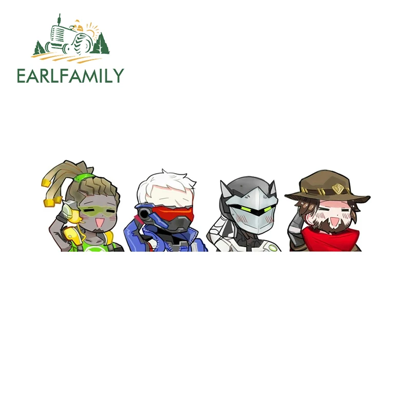 

EARLFAMILY 13 см x 3,6 см Q-версия игровой персонаж автомобильные наклейки с улыбающимся лицом милое ветровое стекло водонепроницаемые наклейки автомобильный гаджет графика